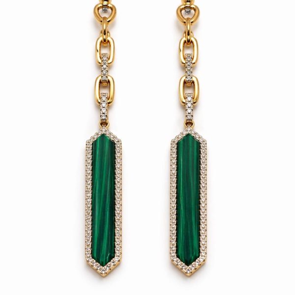 Earrings Malachite
